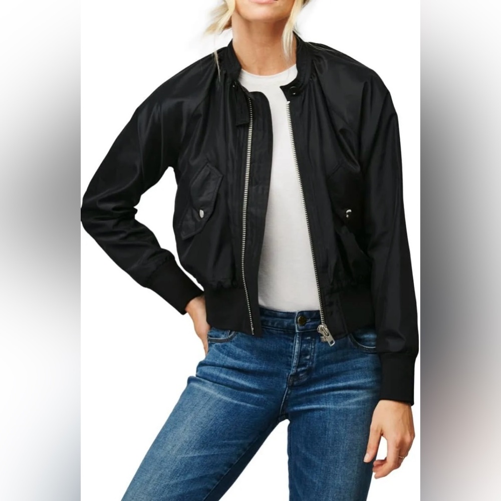 Free People Midnight Bomber Black Jacket